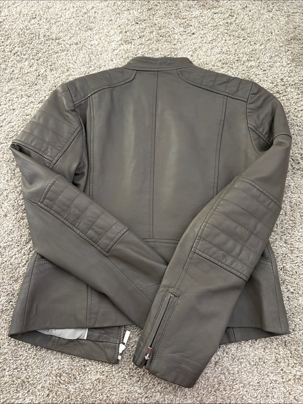 Banana Republic Gray Leather Jacket - Picture 5 of 5